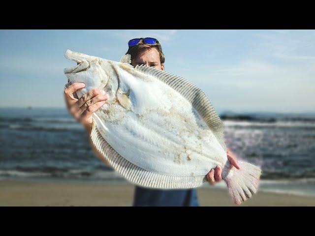 A GIANT FLUKE FROM SHORE - Max's PB Flounder - Fishing the Single Jig 2024!