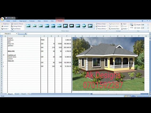 COST ESTIMATION FOR A STANDARD 3 BEDROOM HOUSE