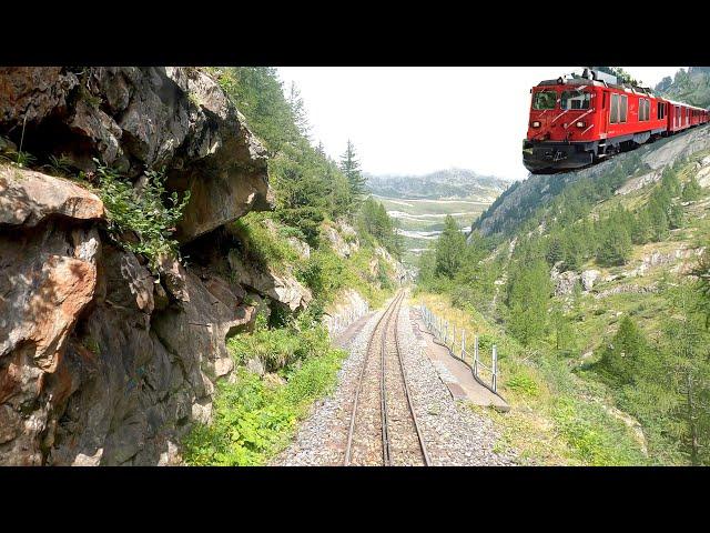  4K  Oberwald - Furka - Realp rack railway diesel cab ride  [08.2021] Führerstandsmitfahrt