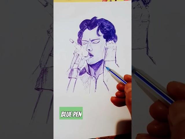 Singer drawing with blue ballpen #ballpenartist #youtubeshorts #shorts #short #youtube  #shortsfeed