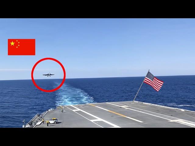 A Chinese Fighter Jet TRIES to Land on a US Aircraft Carrier, Then THIS Happened...