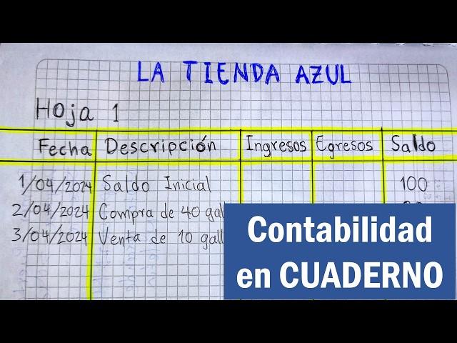 Cómo llevar la CONTABILIDAD de un NEGOCIO PEQUEÑO en CUADERNO