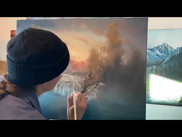 Studio TimeLapse Oil Painting “Autumn Falls” by Kaylee Rakowski