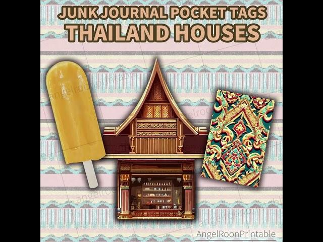 Junk Journal Pocket Ideas - Thai Houses Loaded Envelope - #angelroonprintable #ephemera