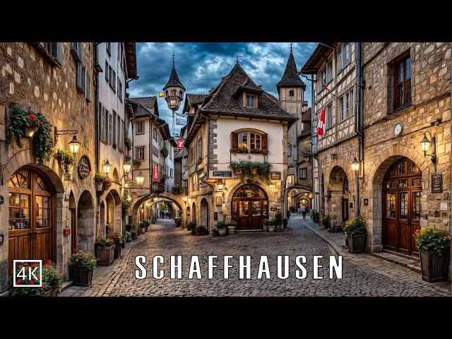 Schaffhausen Switzerland  A Cosy Evening Walk Through Schaffhausen’s Historic Old Town 4K