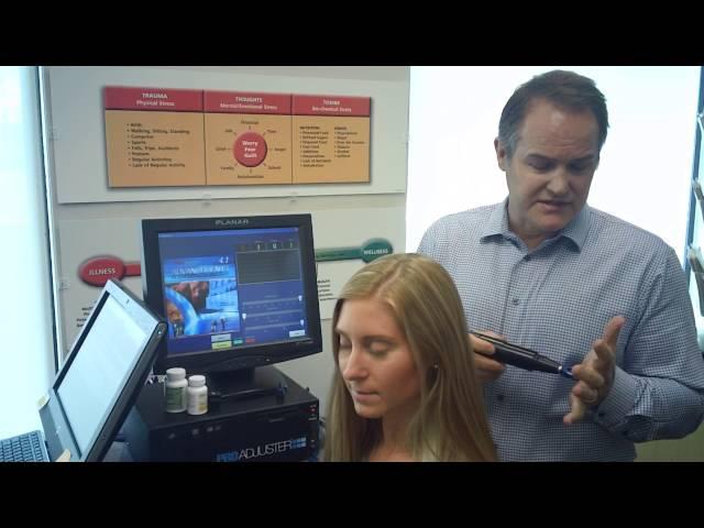 Dr Jim Kambeitz demonstrates the Pro Adjuster to relieve pain