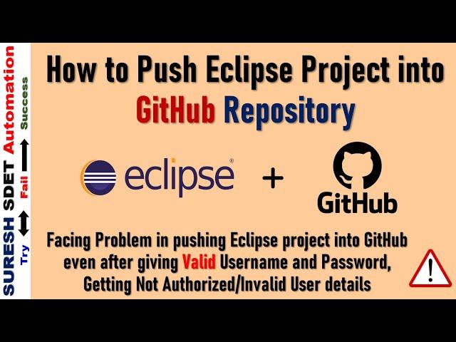 How to Push Eclipse Project into GitHub | Eclipse + Git errors not authorized