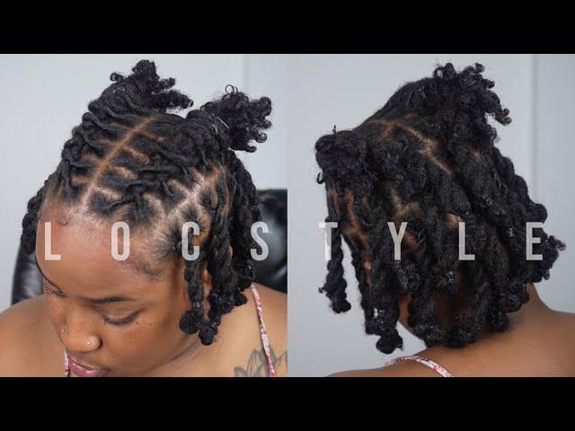 Barrel Twist + Rope Twist Style on Short Locs 