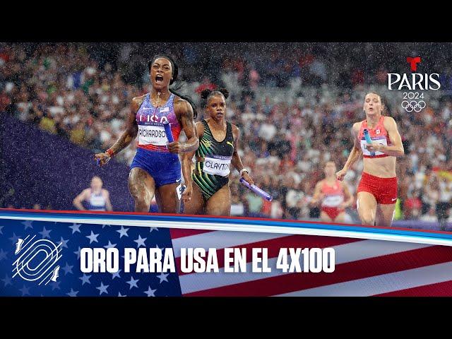 USA gana el oro en los 4x100 mt femenino y recupera el trono | Juegos Olímpicos París 2024