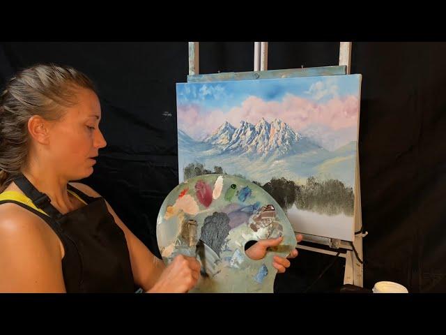 Oil Painting Tutorial #5 "Four Peaks" by Kaylee Rakowski - a winter desert scene ️