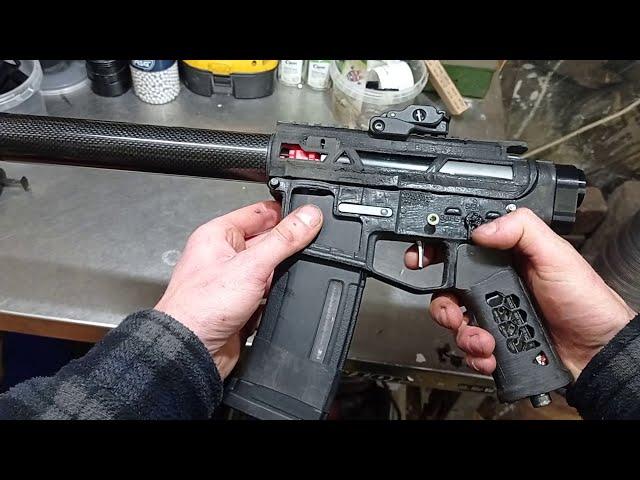 3d printed M4 airsoft with dsg internals test