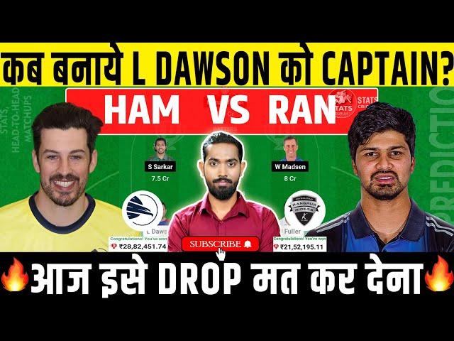 HAM vs RAN Dream11, HAM vs RAN Dream11 Prediction, Hampshire vs Rangpur Riders  Dream11 Prediction