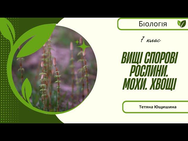 Урок 19. Вищі спорові рослини. Мохи. Хвощі. 7 клас. НУШ