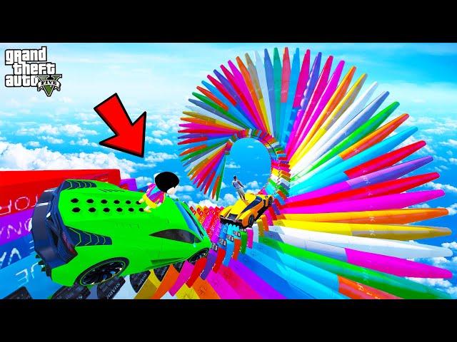 FRANKLIN TRIED MULTIPLE SPIKE LOOPS MEGA RAMP PARKOUR CHALLENGE GTA 5 | SHINCHAN and CHOP