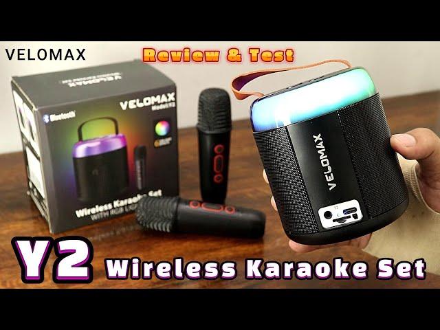 Wireless Bluetooth Speaker Karaoke Y2 Mic | VELOMAX | Speaker | USB | RGB Lights | Mike for Singing