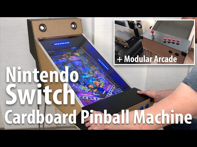 DIY Cardboard Nintendo Switch Pinball cabinet - detailed close-up and explanation