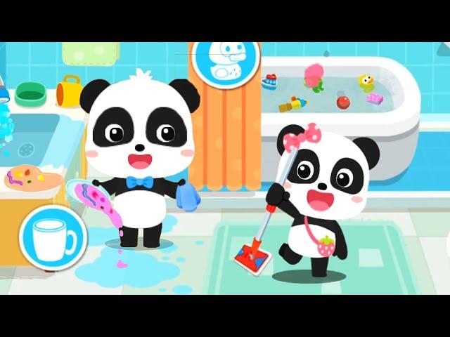 Little Panda's Life Cleanup | Help Parents | Learn How To Clean House Up | Babybus Gameplay Video