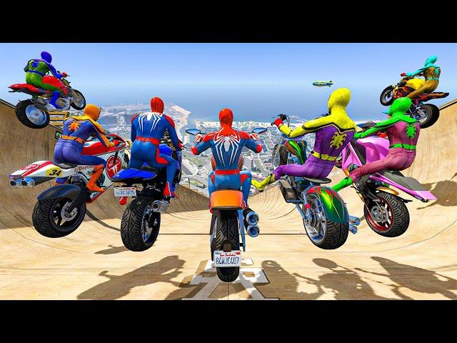 Rainbow Spiderman vs Longest Ramp in GTA 5 - Jumping from Highest in GTA 5 #1