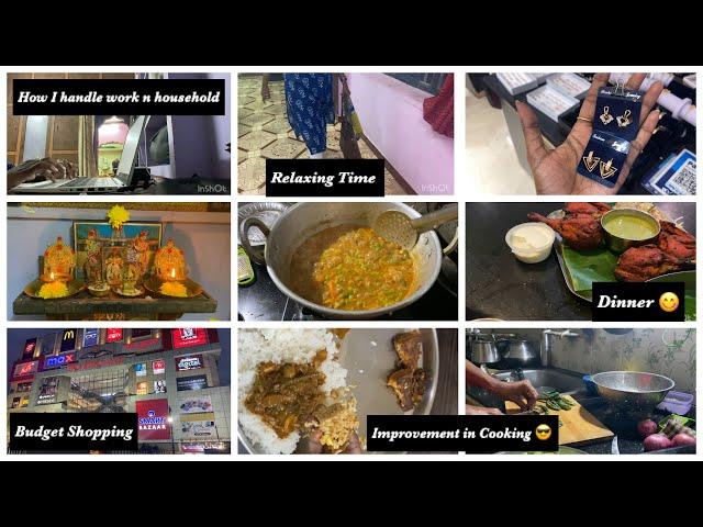 Vlog 65 || Managing Both Office n Household Chores ‍️ || Shopping || Improvement in Cooking !!