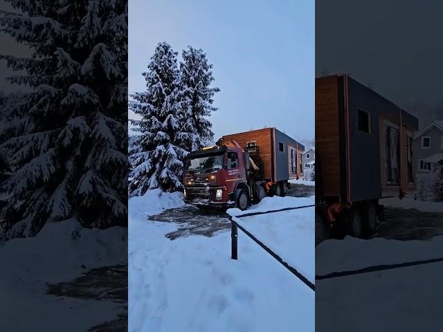 Транспортировка и установка модульного дома и бани от Альфа Строй #строительство #модульныедома