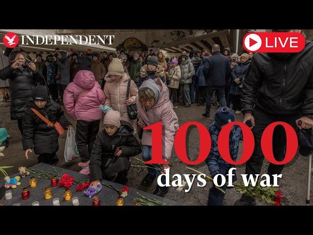 Live: Ukrainians light 1,000 candles to mark 1,000 days since Russia's invasion