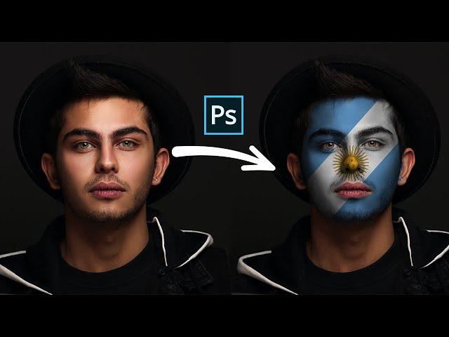 How to Paint National Flag onto a Face | Face Paint Photoshop Tutorial
