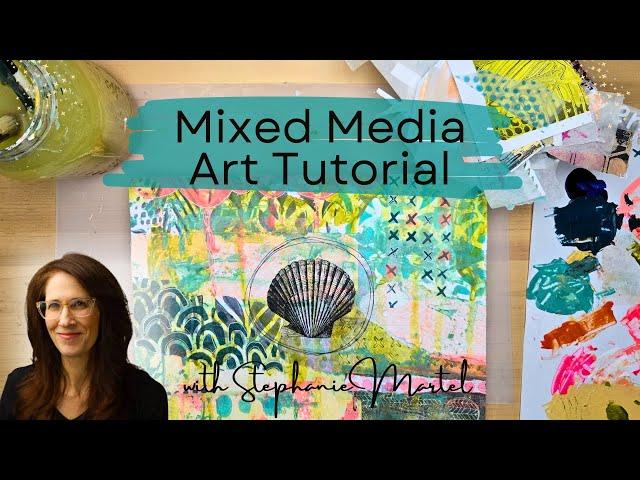 Mixed Media Art Collage Tutorial: Summer Shell