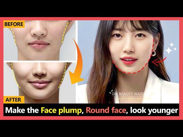 Make the Face plump, Round face, get Fuller cheeks, plump hollow cheeks, look younger with Face Yoga