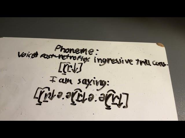 [ɽ̠͡r̠⭣] voiced post-retroflex ingressive trill consonant
