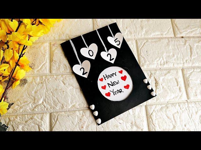 Easy & Beautiful White paper New year card making | Handmade Happy New Year card new year card 2025