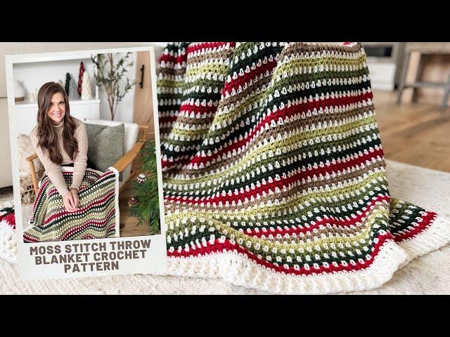 Holiday Weave Moss Stitch Blanket - Moss Stitch Crochet Tutorial