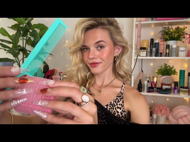 ASMR Jersey Hair Salon Roleplay  (hot gossip + long nail personal attention) 