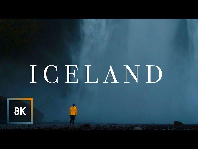 8K Waterfall and River Sounds for Sleep at Skógafoss in Iceland