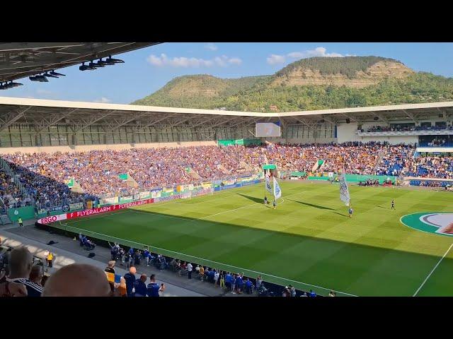 FC Carl Zeiss Jena Hymne "Wir woll'n Jena siegen sehen" Live (4K) | DFB-Pokal: Jena vs Leverkusen