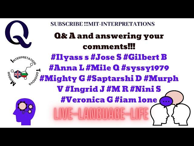 Q&A Interpreter's Live #1  MIT-interpretations