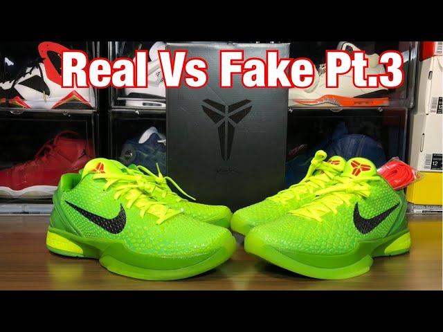 Kobe VI Protro Grinch Real Vs Fake Part 3.  Super in depth comparisons. Must watch!! 