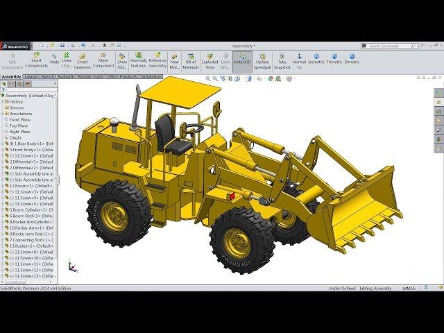 Solidworks tutorial | Sketch Wheel Loader in Solidworks