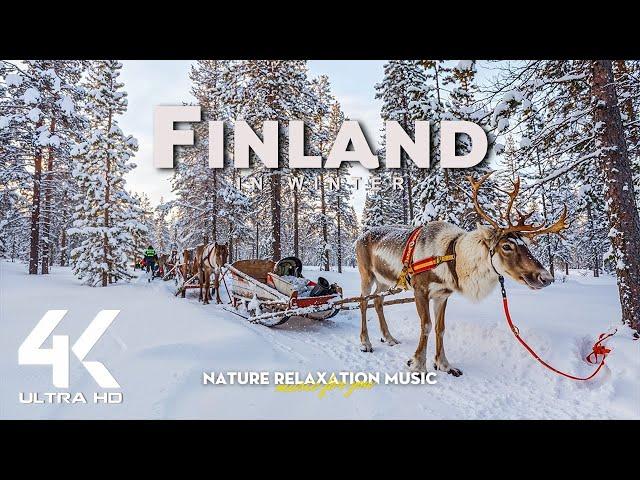 Finland 4K Amazing Winter Film - Scenic Relaxation Film with Calming Music