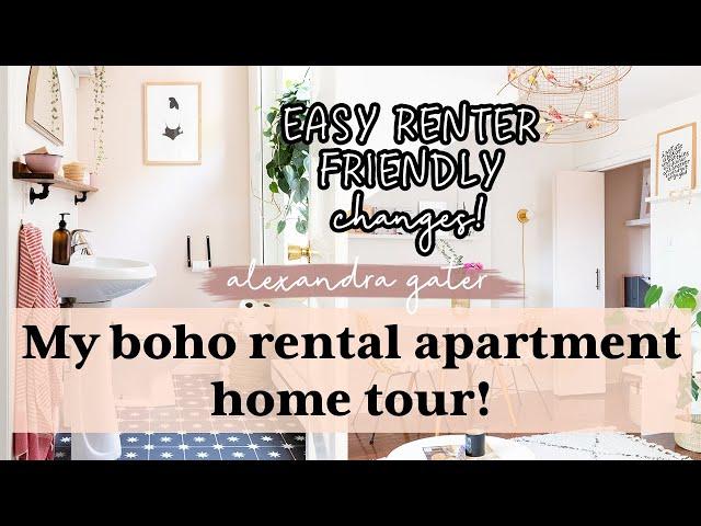 My cozy rental apartment home tour! | Boho eclectic style