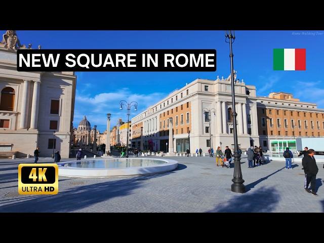 Rome's New Square : Piazza Pia - Walking Tour 4K - December 24