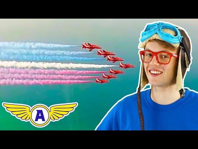 Captain Ace Zoomy Flies With The RED ARROWS + MORE  Planes For Kids - Learning Videos