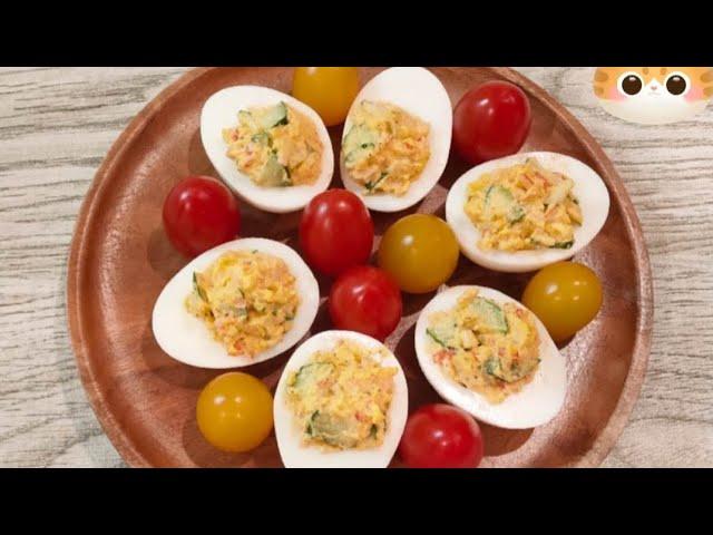 Cute And Excellent Side Dish | Egg Cup Salad | 卵カップサラダ #art #satisfying #food #cooking