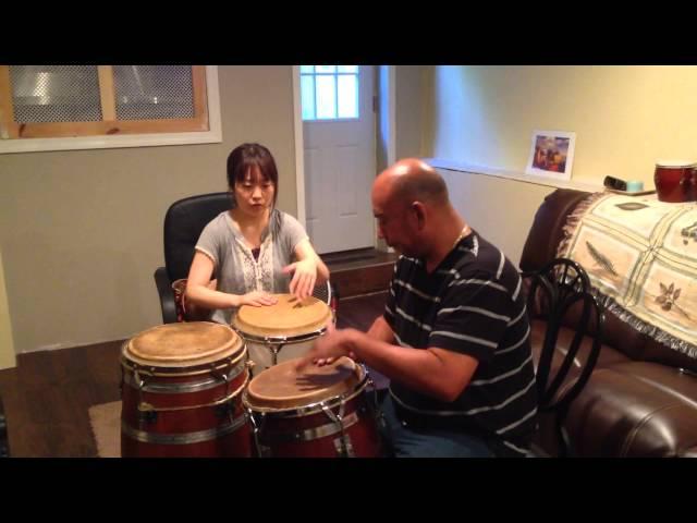 Ayumi Suzuki Conga lesson with Master George Delgado