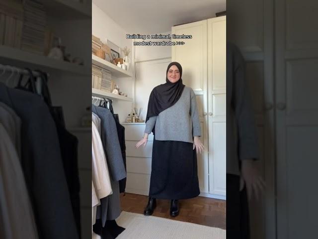 Minimal, modest and sustainable outfit idea #shorts #hijab