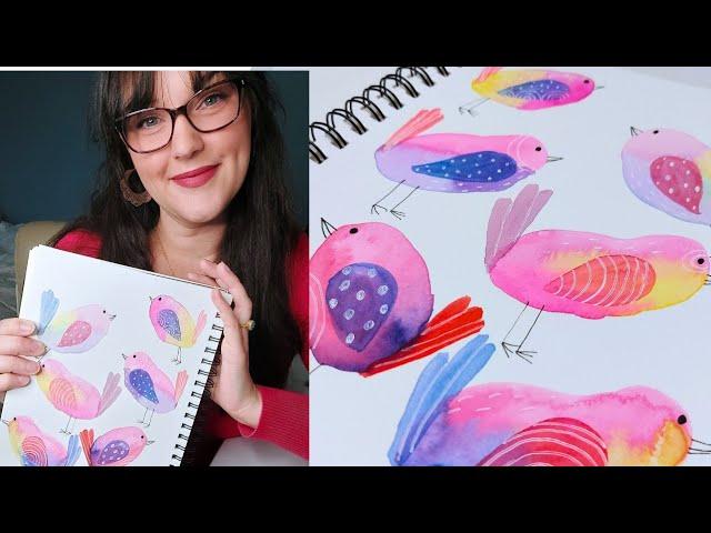 QUICK and EASY watercolor art project (relaxing art for beginners)