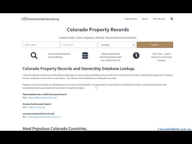 Colorado Property Records (Search Online By Name or Address)