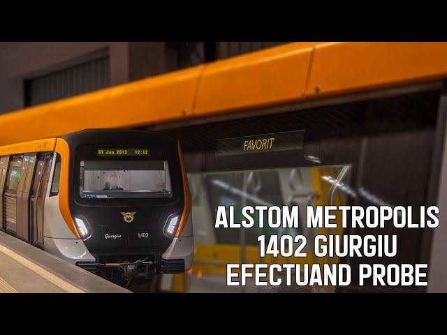 Noul Metrou ALSTOM METROPOLIS 1402-2402 "Giurgiu" Efectuand Probe intre Berceni - Tudor Arghezi