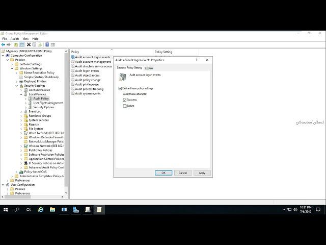 Enable Advanced Audit Configuration Policy in Windows Server 2019  windows auditing