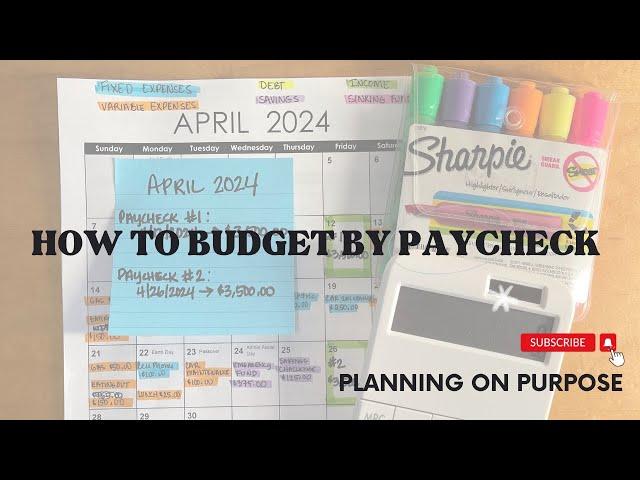 HOW TO BUDGET MONTHLY USING A CALENDAR | BI-WEEKLY PAYCHECK | APR 2024 |#THEBUDGETMOM