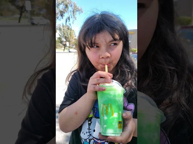 TRYING MCDONALD'S NEW SHAMROCK SHAKE! ️ #trending #2024 #viral #shamrockshake #mcdonalds #grimace